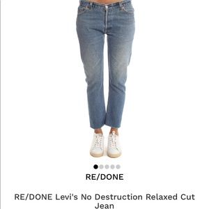 Re/done relaxed cut jean, no destruction, size 24